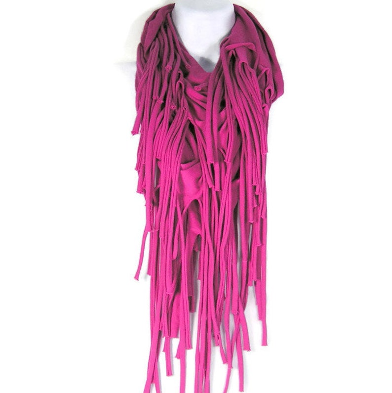 Black Fringe Scarves Cotton Fringed Infinity Scarves Western Scarves T Shirt Scarves Boho Scarves Hippie Scarves Fringe Scarves Hippie Scarf image 2