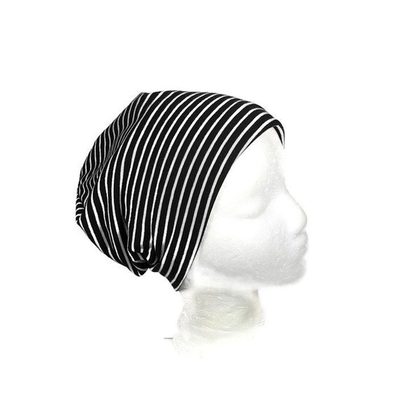 black and white striped hat