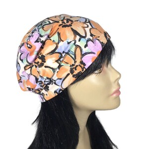 Lightweight Floral Hat Lightweight Beanie Lycra Slouchy Beanie Floral Slouchy Hat CUSTOM SIZE/Lining Floral Hats Women&#39;s Slouch Hat Beanie
