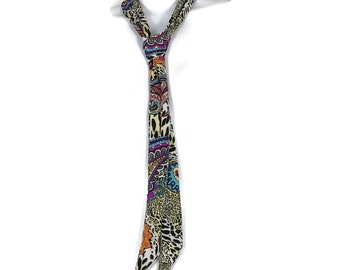 Cravatta skinny Cravatta in lycra con stampa paisley Accessori donna per Zoom Cravatta skinny Sciarpa per capelli da donna Cravatte con stampa paisley Cravatte con stampa arancione verde