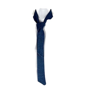 Denim Skinny Tie Blue Denim Tie Blue Cotton Tie Blue Denim Skinny Tie Denim Neckties Denim Scarves Light Blue Denim Tie Narrow Scarf Preppy