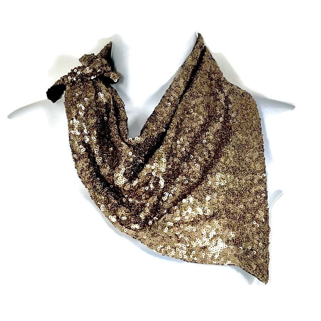 Sequin Bandana Brass Sequin Bandana Scarves Sequin Scarves Bronze