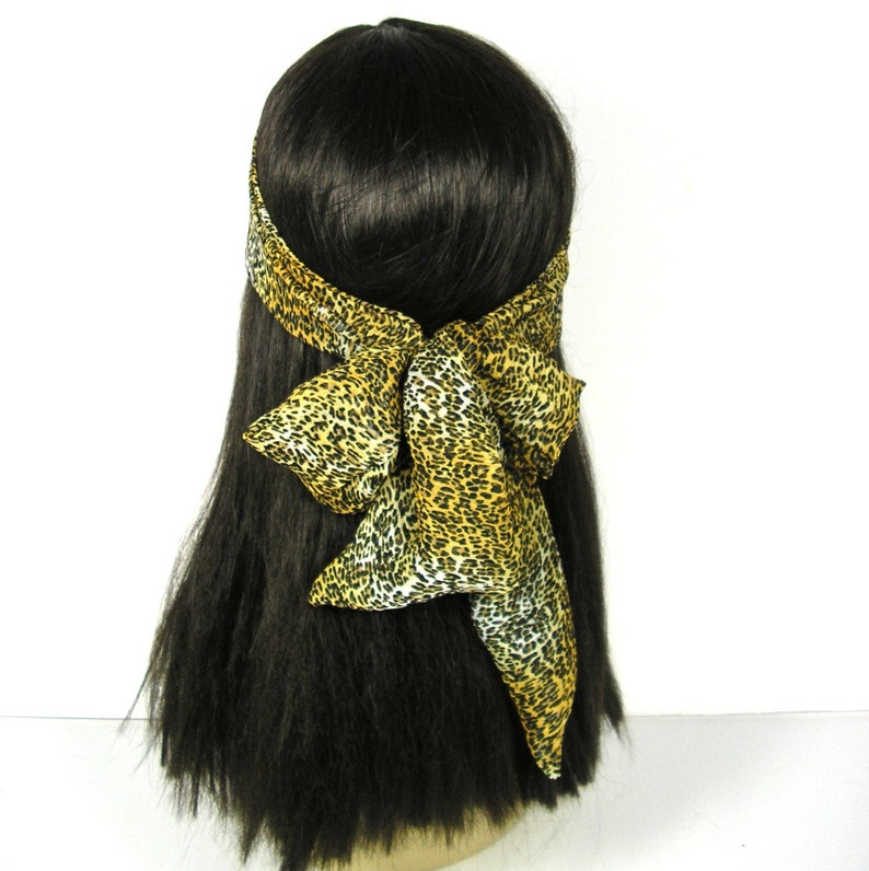Leopard Print Head Scarf Chiffon Head Scarf Leopard Hair Etsy