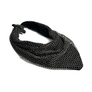 Mesh Bandana Black and Gold Mesh Bandana Metallic Bandanna Mesh Scarves Lined Bandanna Summer Scarves Gold Bandana Black Bandana Scarves