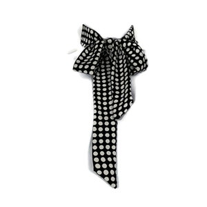 Black and White Polka Dot Tie Skinny Necktie Polka Dot Skinny Tie Black and White Tie Women&#39;s Neckties Poly Silk Ties Narrow Necktie Women