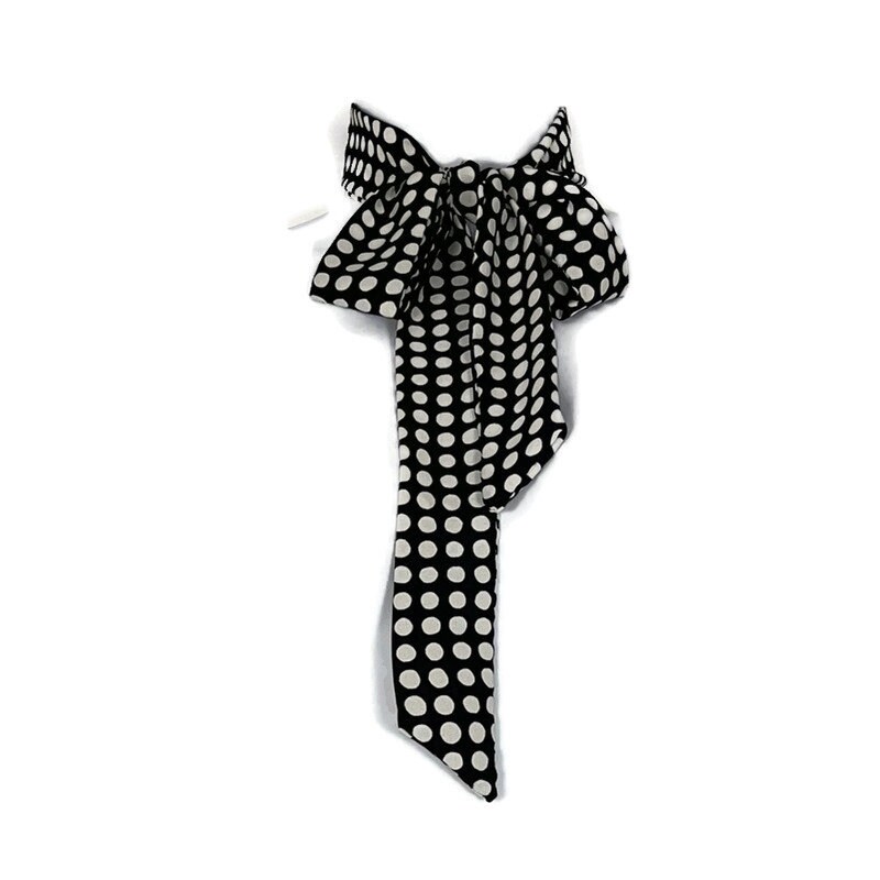 Black and White Polka Dot Tie Skinny Necktie Polka Dot Skinny Tie Black and White Tie Women's Neckties Poly Silk Ties Narrow Necktie Women