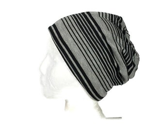 Gray Plaid Beanie Grey Plaid Slouch Hat Soft Lightweight  display picture 1