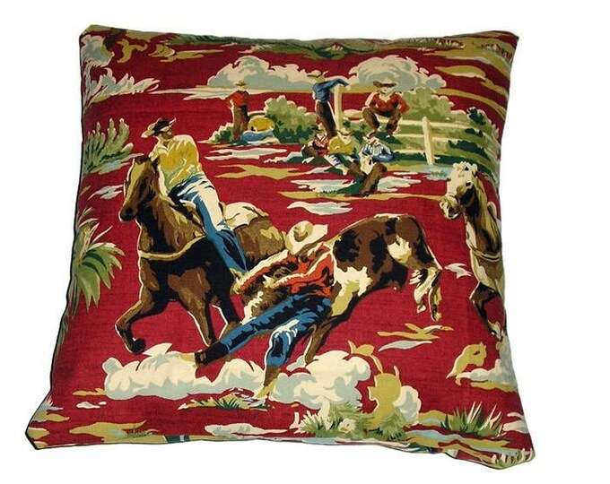 Western Throw Pillow Cover Cowboy Throw Pillow Western Etsy