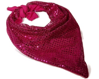 Sequin Bandanas Fuchsia Sequin Bandana Faux Sequin Bandanas Hot Pink Sequin Scarves Hot Pink Sequin Scarves Sequin Scarf Sequin Ski Bandana