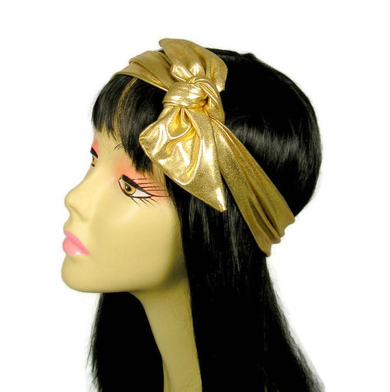 Gold Lame Flapper Hair Wrap Flapper Hair Scarf 20 S Head Etsy