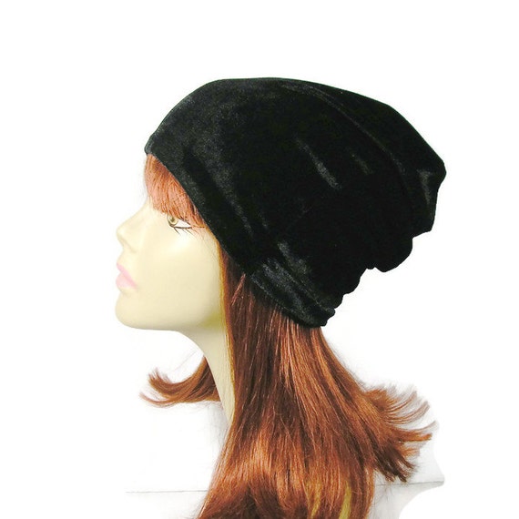Black Velvet Dome Beanie Black Velvet Skullcap Velvet  display picture 3