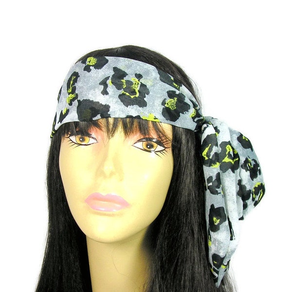 Head Scarves Skinny Neck Scarves Leopard Print Scarves Chiffon Head Scarves Chiffon Hair Scarves Gray Chiffon Scarves Grey Chiffon Scarves