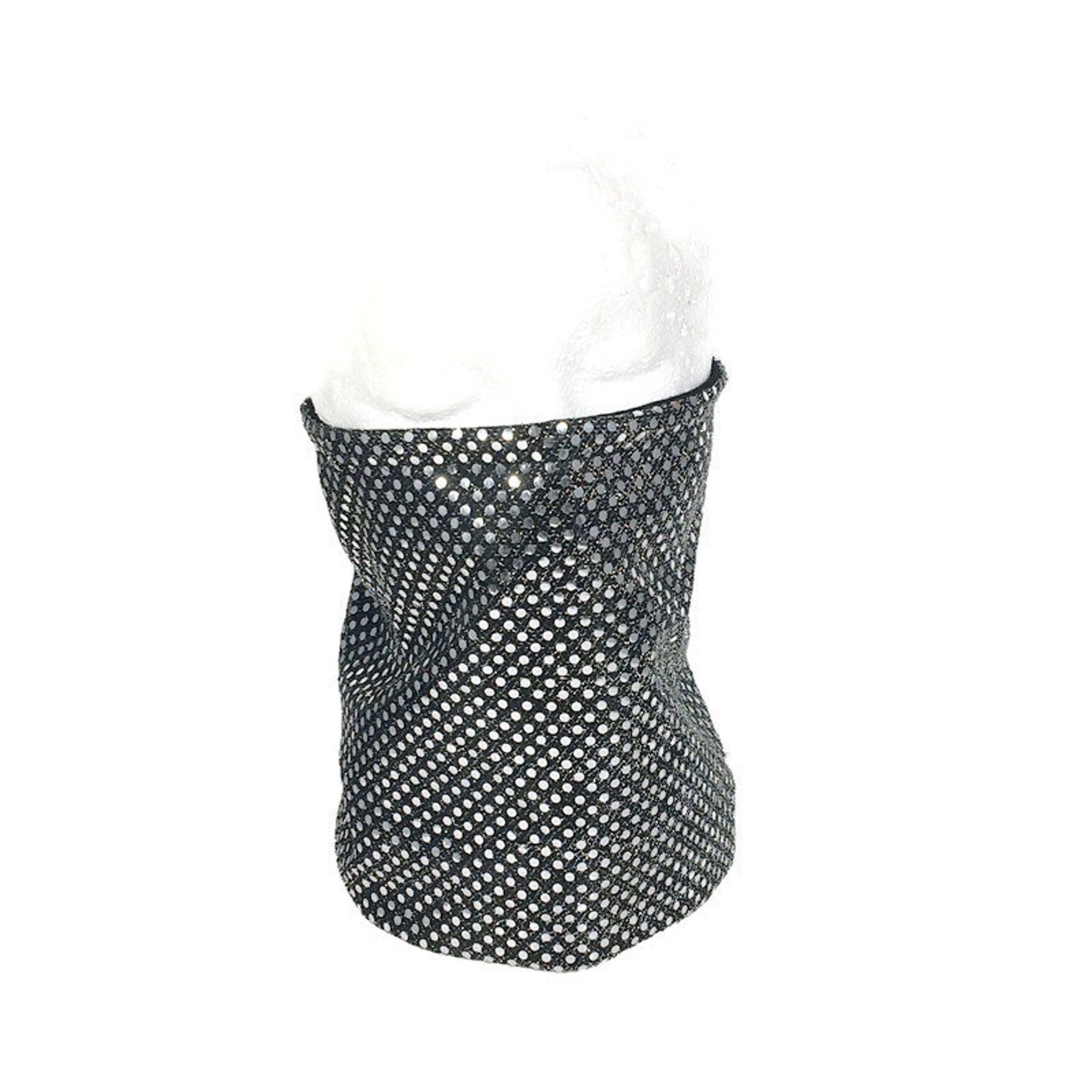 3 Layer 100 Cotton Jersey Neck Gaiter Silver Sequin Dot Etsy Norway