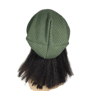 Bonnet souple en tricot gaufré vert olive bonnet en tricot thermique vert olive Bonnet unisexe souple super doux bonnet vert unisexe réversible CUSTOM Sz image 3