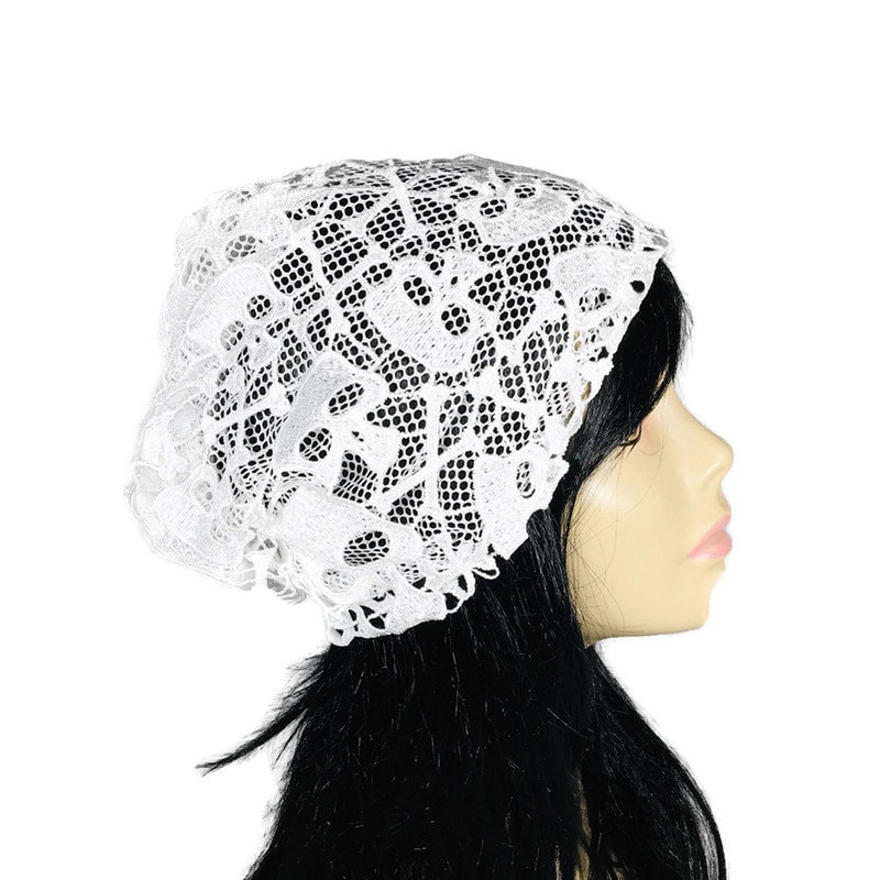 White Lace Skullcap White Lace Hat Goth Skull Hat Gothic White Skull ...