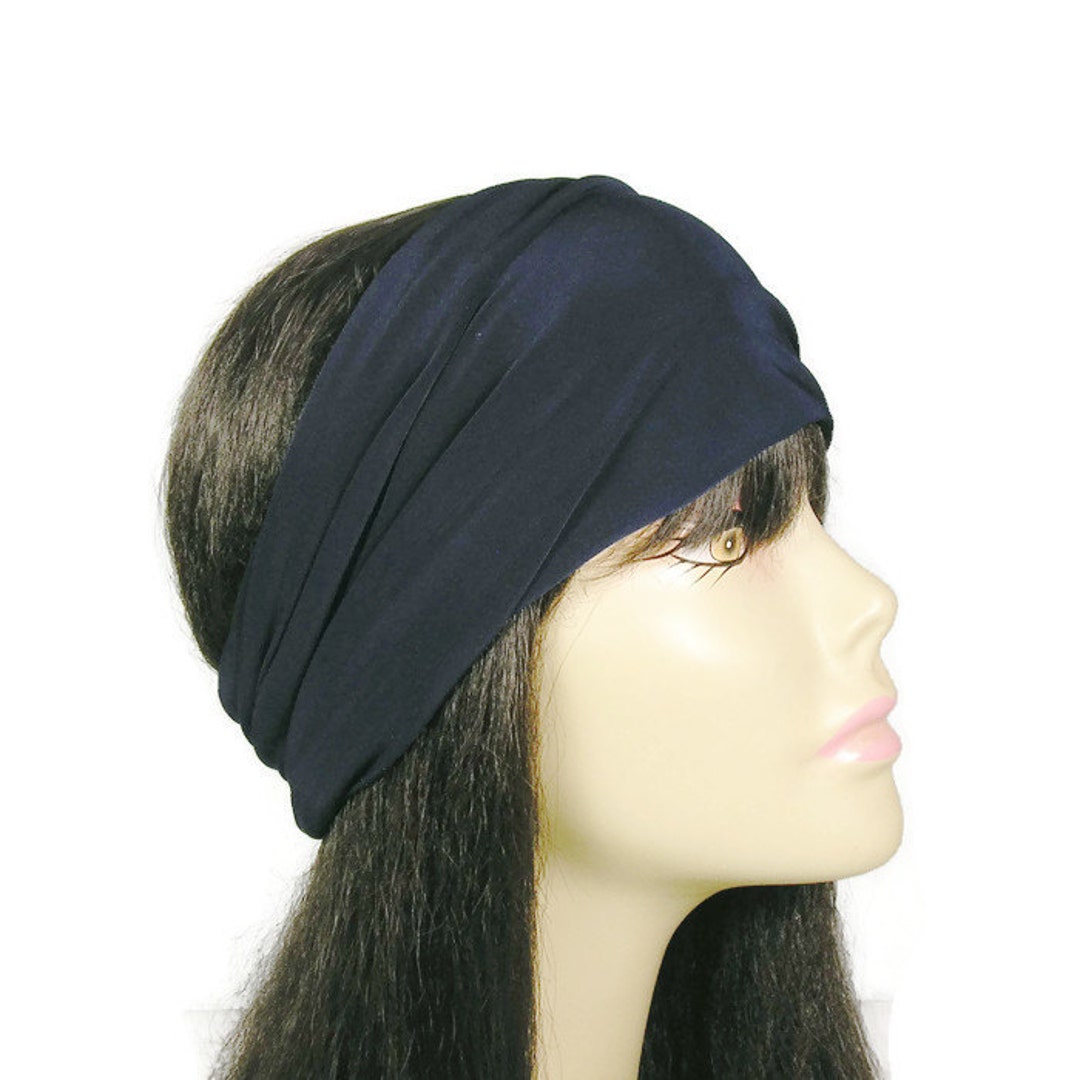 Navy Blue Head Wrap Navy Head Wrap Navy Blue Lycra Head Wrap Etsy