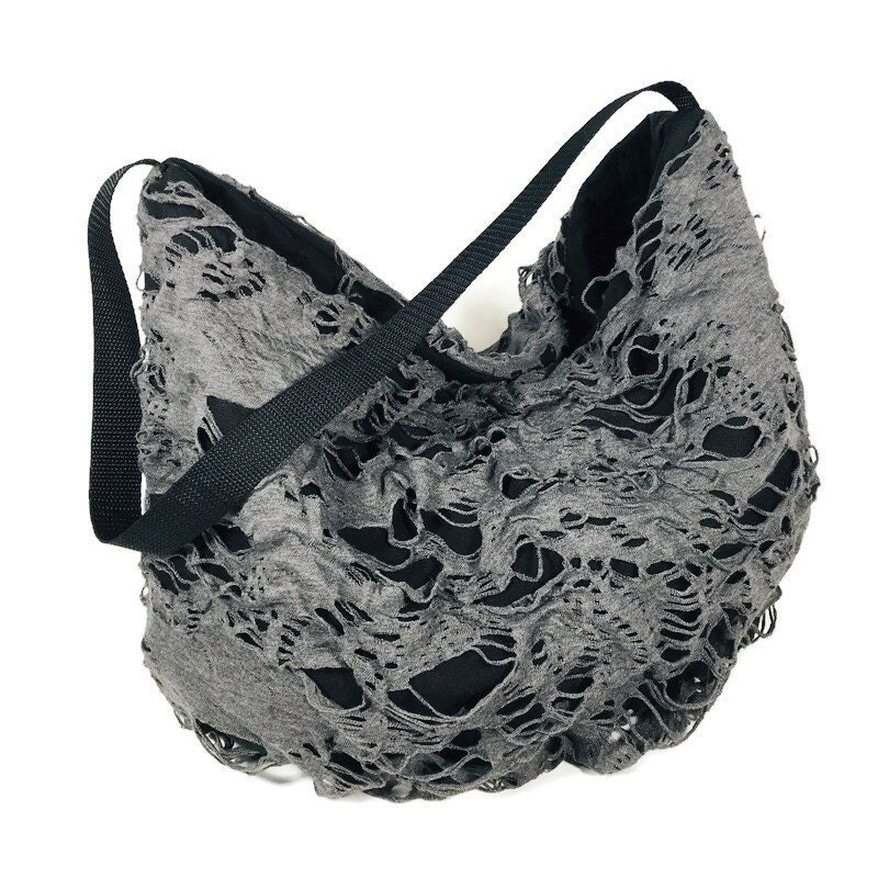 バッグ grunge City shoulder bag Black midium Y2K Gothic Shoulder Bag – Harajuku Black Chain Tote Bag