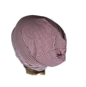 Red and White Striped Beanie Unisex Slouchy Beanie Jersey