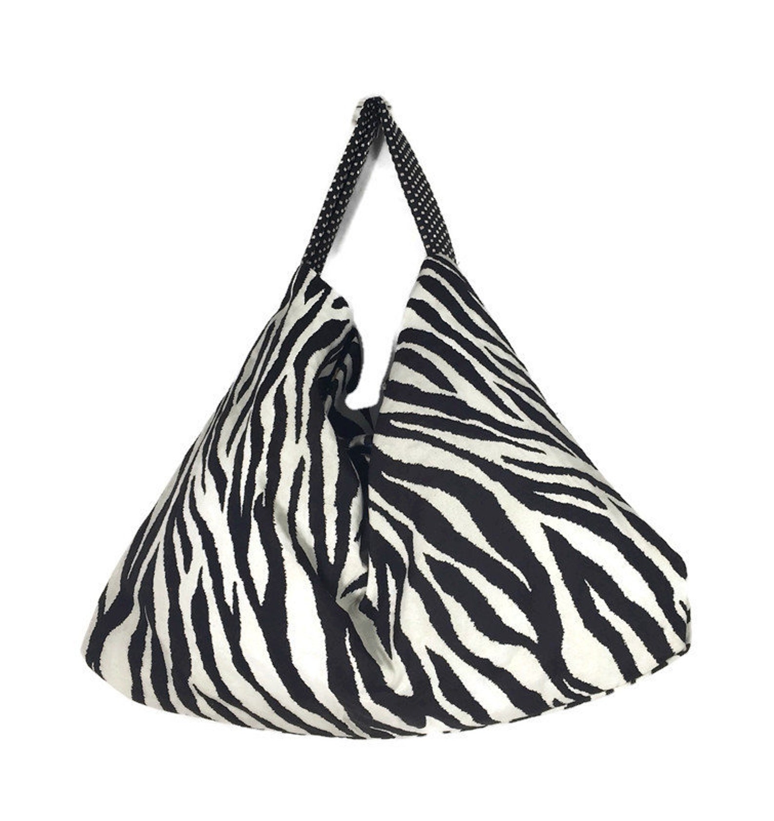 Zebra Print Hobo Bag Black and White Zebra Hobo Bag Large - Etsy