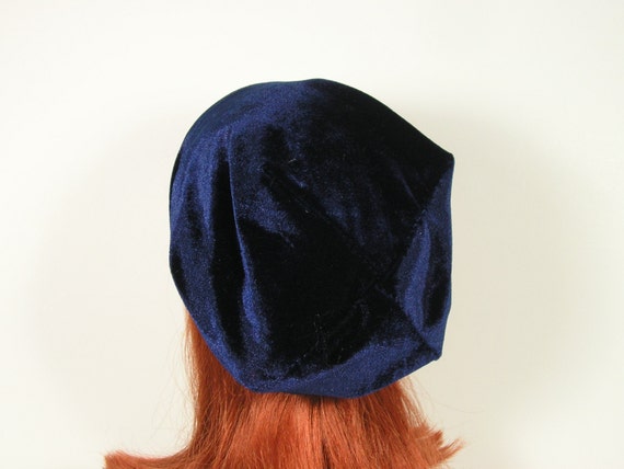 Soft Blue Velvet Beanie with Lining Sky Blue Satin Lined Beanie – Taelor Boutique main image 3