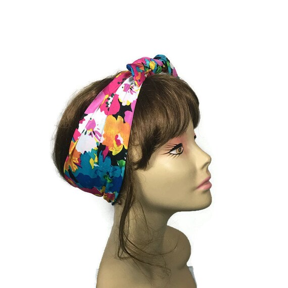 Rockabilly Bandana Lycra Floral Head Scarves Rosie The Riveter Etsy