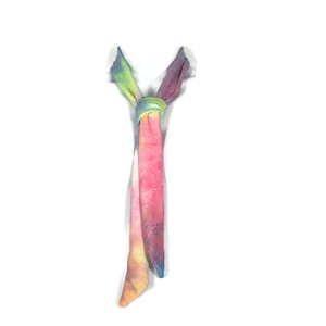 Tie Dye Skinny Necktie Pink Blue Yellow Neon Green Tie Dye Scarf Ties Women Tie Dye Ties Jersey Skinny Necktie Tie Dye Accessories Summer