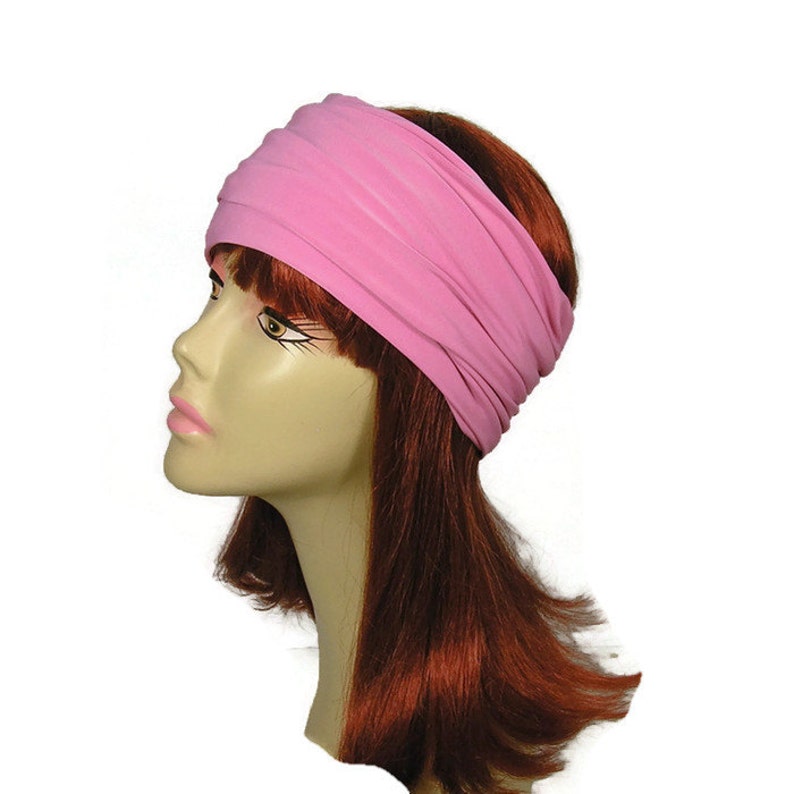 Swim Headband Pink Lycra Head Wrap Pink Headband Rose Headband Etsy