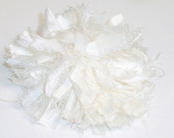 White Silk Flower Pin Silk Dupioni  Brooch White Silk Brooch Silk Brooches Silk Flower Pins Silk Corsage Custom Size Flower Pins Brooches