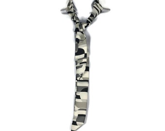 Cravatta sottile da donna Cravatta sottile nera grigia bianca in seta Accessori Zoom Sciarpe per capelli Sciarpe da collo Cravatte strette Sciarpe da borsa Fasce