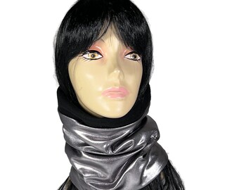 Ski Neck Gaiter Gunmetal Gray Spandex Neck Gaiter Fleece Lined Warm Neck Gaiter Skiing Accessories Winter Scarves Custom Sizes and Colors