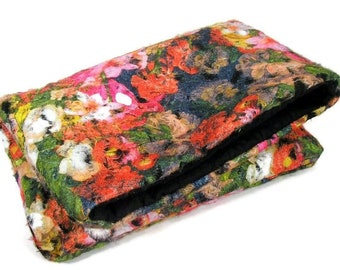 Floral Clutch Purse Felted Floral Clutch Bag Large Clutch Purse Large Clutch Bag Floral Felted Clutch Handbag Holiday Gifts Women Trendy Bag