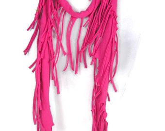 Pink Fringe Scarves Hot Pink Cotton Fringed Scarf Cotton Fringe Scarves Pink Boho Scarves Summer Scarves Long Fringed Scarves Women