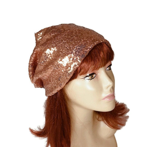 Sequin Hat Rose Gold Sequin Hat Rose 