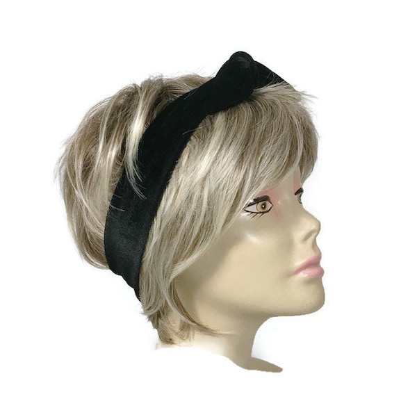 Black Velvet Headband Black Velvet Bow Velvet Headband Black Velvet Head Wrap Velvet Headscarves Velvet Hairscarf Velvet Turban Head Wrap