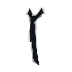 Black Cotton Skinny Tie 100% Cotton Jersey Knit Necktie Unisex Skinny Ties Cotton Ties Men Cotton Ties Women Summer Neckties Solid Black Tie