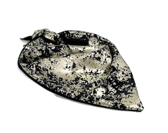 Noir et Or Velvet Bandana Bandanas Velours Noir et Or Bandana Bandanas Habillés Foulards Noir et Or Foulard Velours