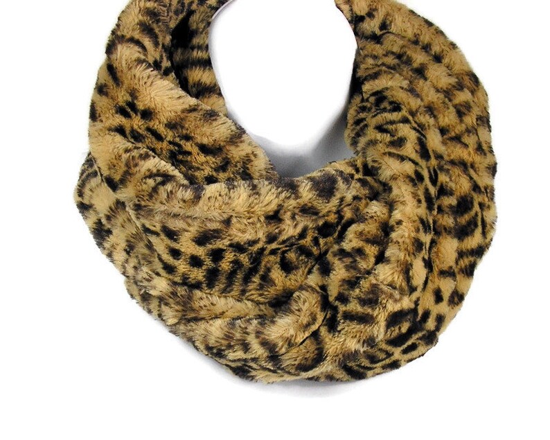 Leopard Print Fur Scarves Faux Fur Leopard Print Cowl Leopard Etsy