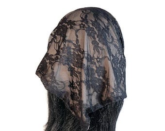 Black Lace Bandana Taupe Bandana Black and Taupe Lace Bandana Lace Headwrap Tan Bandana Lace Bandanna Tan and Black Bandana Black Lace Scarf