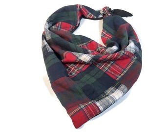 Preppy Bandanas Large Women's Bandana Men's Plaid Bandanna Patchwork Bandana Madras Plaid Bandana Scarves Plaid Handbag Sash Winter Scarves