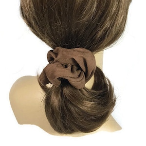 Faux Leather Scrunchies Set of 2 Tan Vegan Leather Scrunchies Brown Suede Scrunchie Black Faux Leather Scrunchie Faux Leather Ponytail Ties