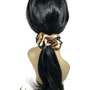Brown Camo Scrunchie Camouflage Scrunchies Satin Scrunchie Charmeuse Scrunchie Camo Charmeuse Scrunchie Camo Hair Ties Camo Hair Elastic