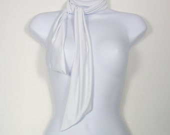 White Summer Scarves White Silky Lycra Scarves White Scarf White Long Scarves White Scarves Handbag Scarves White Accessories Summer Scarf