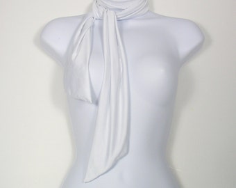 Retro Skinny Scarves Skinny Scarf White 70's Skinny Scarf White Narrow Scarves Skinny Summer Scarves Long Scarf Long Thin Scarves