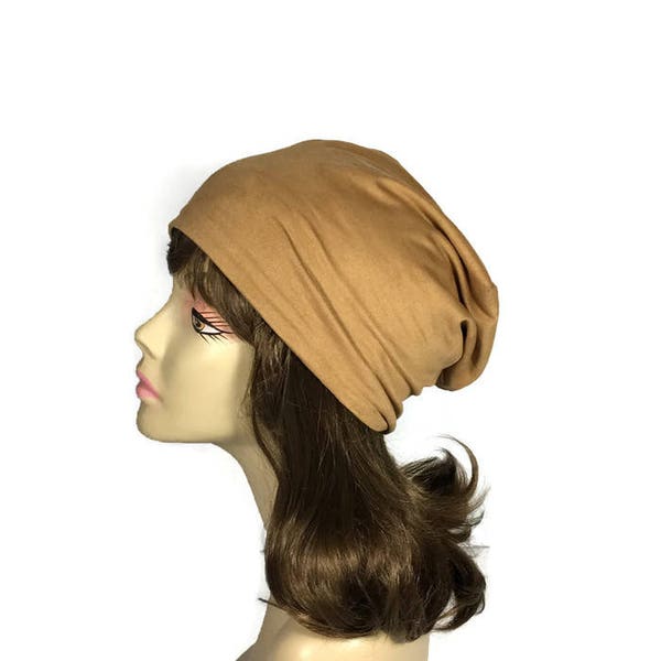 Tan Faux Suede Slouch Hat Faux Suede Slouchy Beanie Unisex Vegan Brown Slouch Hat Butterscotch Slouchy Hat Beige Faux Leather Slouchy Hat