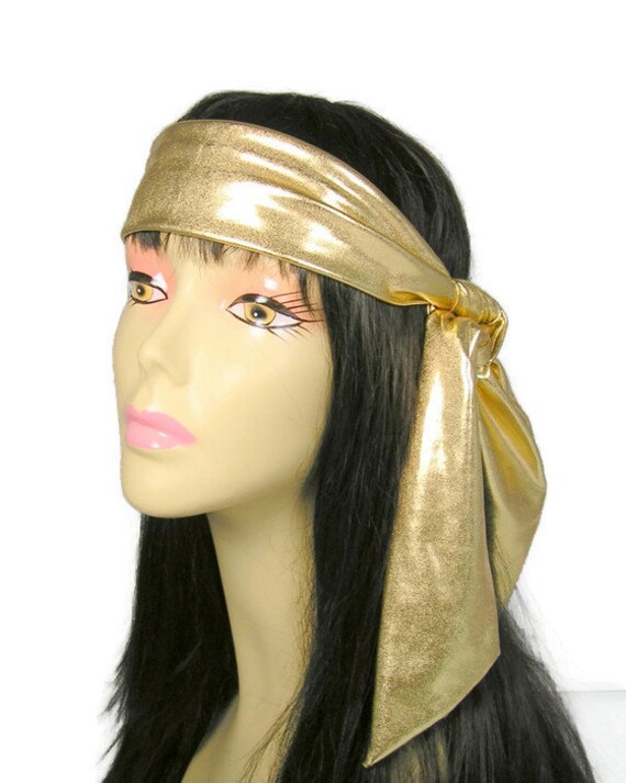 Gold Hair Scarves Metallic Gold Hair Scarf Flapper Hair Scarf Etsy