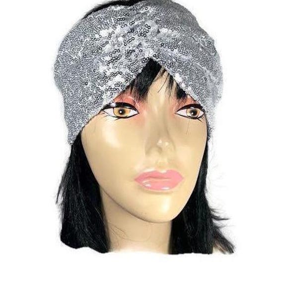 Fascia per capelli con turbante di paillettes, fascia per capelli