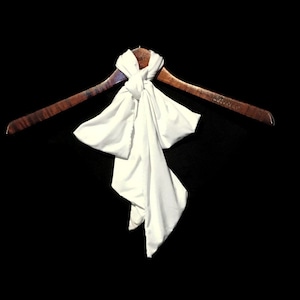 White Pussy-bow Necktie Pussybow Scarves Lycra Neckscarves Skinny Scarves Skinny Scarf Bowtie Scarves Bow Scarves Long Scarf Zoom Scarves