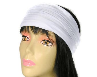 100% Cotton Jersey White Headband White Cotton Head Wrap Cotton Headwrap Sports Headband Yoga Head Wrap Tennis Headband White Headband