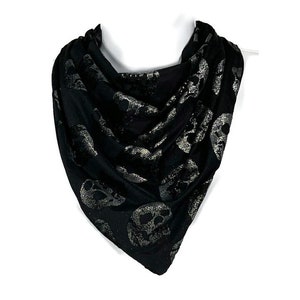 Skull Bandana Goth Bandana Skull Scarves Skull Scarf Skull Necktie Skull Accessories Unisex Skull Bandana Skull Neckerchief Custom Lined