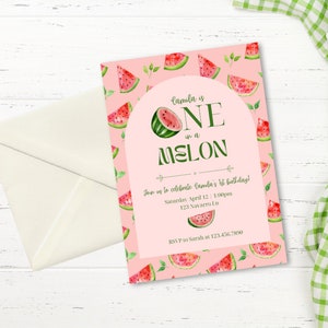 One in a Melon First Birthday Invitation